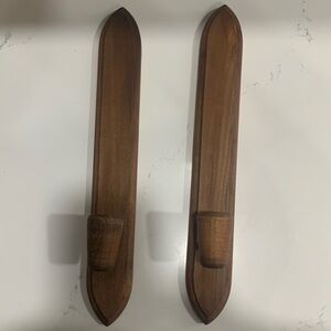 Vintage Hoda wooden candleholders